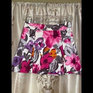 Vintage Abstract Floral Pretty pleated miniskirt